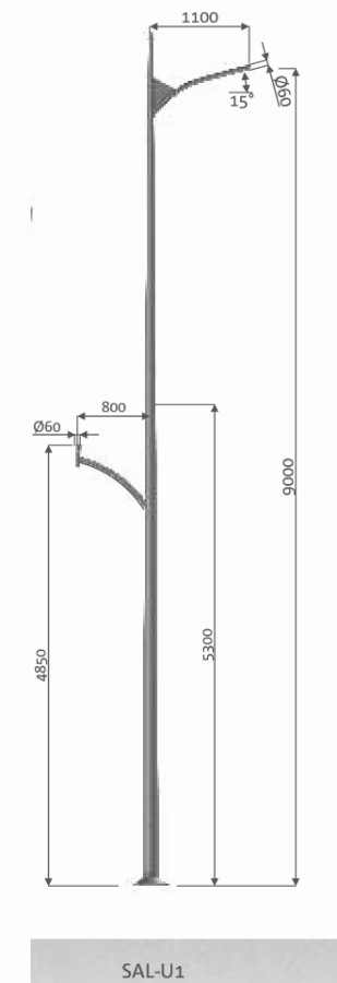 Lampadaire d'clairage urbain DECORATIF SAL U1